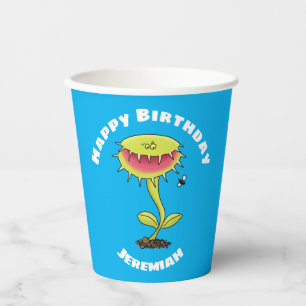 Funny Venus fly trap plant cartoon Paper Cups