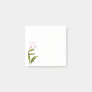 Funny Venus Flytrap with Warning Message Post-it Notes