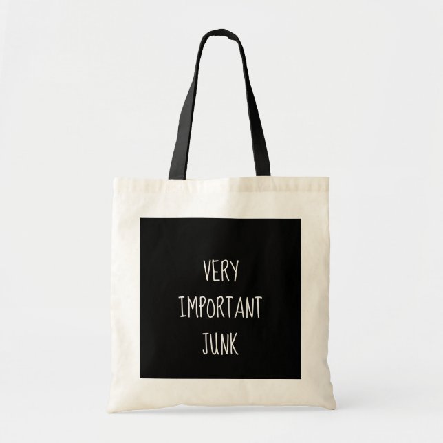 Funny "Very Important Junk" Tote Bag (Front)