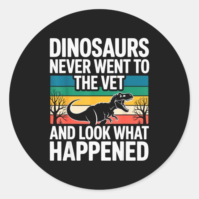 Funny Veterinarian Design For Men Women Vet Tech V Classic Round Sticker (Front)