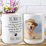 Funny Veterinarian Personalized Pet Photo Coffee Mug<br><div class="desc">Surprise your favourite veterinarian with this super cute and funny veterinarian mug . "If someone else was my veterinarian, I'd chew up their stethoscope, poop on their floor, and go find you !" A great veterinarian thank you gift form the pets. Makes a perfect gift from the dog ! Personalize...</div>