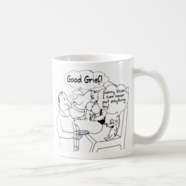 Funny vicar and church mouse mug. coffee mug (Right)