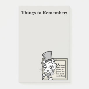 FUNNY VICTORIAN CAT GRAPHIC POST-IT NOTEPAD