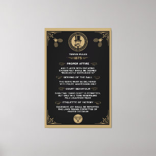 Funny Victorian Tennis Rules Art Canvas Print