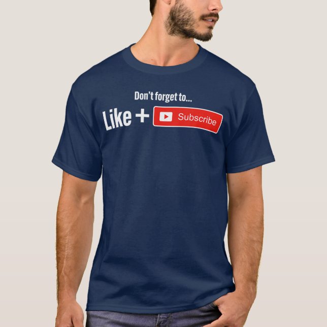 Funny Video Blogger Vlogger Like Subscribe Podcast T-Shirt (Front)