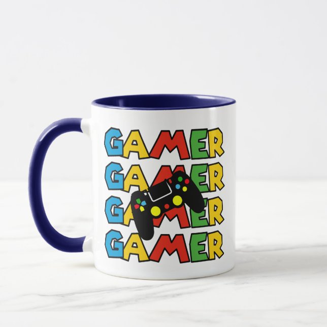 Funny Video Game Addicts, Hip Gamers Coffee Mugs (Left)