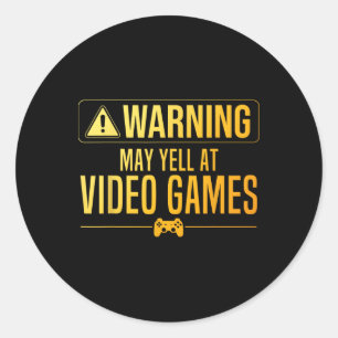 Funny Video Game Art For Men Women Gaming Nerd Pc Classic Round Sticker