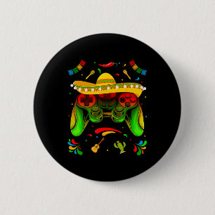 Funny Video Game Cinco De Mayo Boys Kids Let's Fie 2 Inch Round Button
