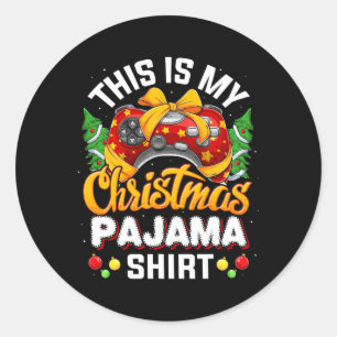 Funny Video Game Controller Christmas Santa Hat Ga Classic Round Sticker
