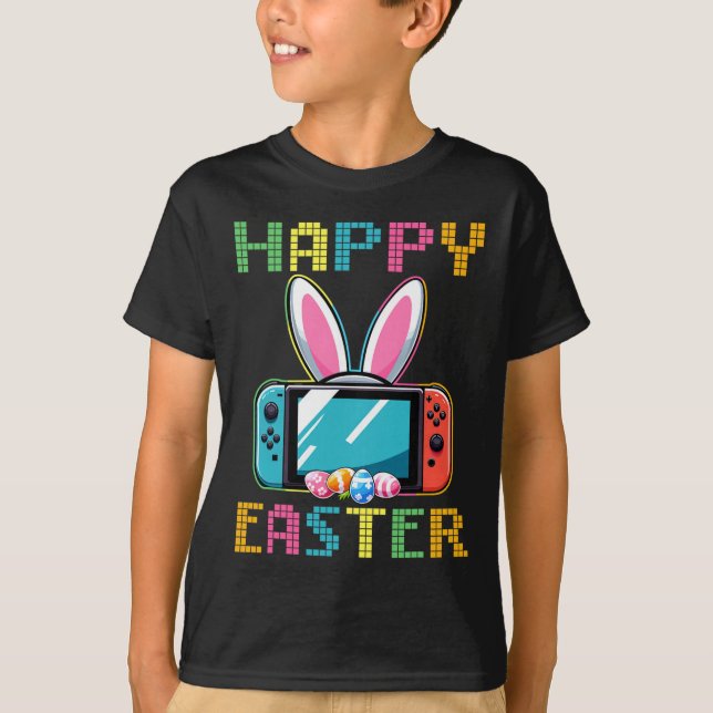 Funny Video Game Easter Bunny Gaming Controller Ga T-Shirt (Front)