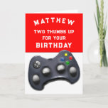 Funny Video Gamer Birthday Card<br><div class="desc">Personalized funny video game birthday card for video gamer. Edit text to easily customize.</div>