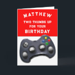 Funny Video Gamer Birthday Card<br><div class="desc">Personalized funny video game birthday card for video gamer. Edit text to easily customize.</div>