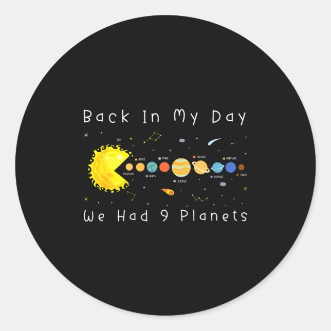 Funny Video Games Back In My Day We Had Nine Plane Classic Round Sticker (Front)