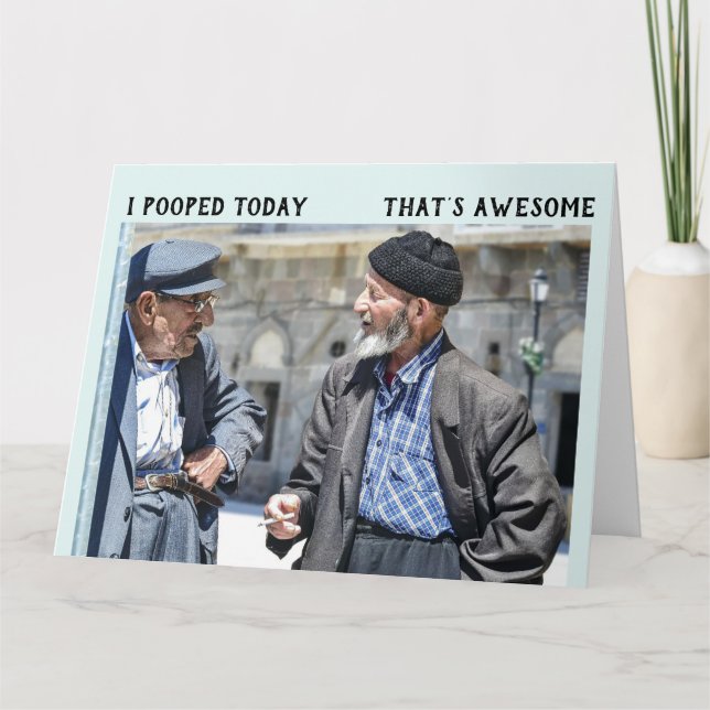 FUNNY VIEUX GARS POOP CARTE DE SALUT D'ANNIVERSAIR (Devant)
