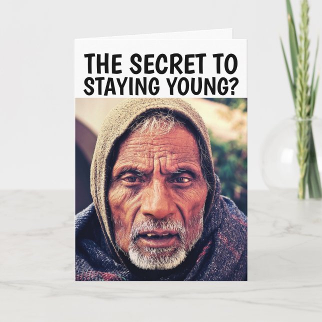 FUNNY VIEUX HOMME ANNIVERSAIRE Carte de voeux (Devant)