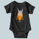 Funny Viking Personalized Baby Bodysuit<br><div class="desc">A fun Viking,  perfect for your favourite little Scandinavian.  Original art by Nic Squirrell. Change the name to personalize.</div>