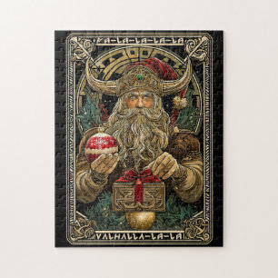 Funny Viking Santa Claus Valhalla Christmas Yule  Jigsaw Puzzle