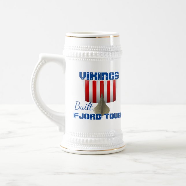 Funny Viking Ship "Fjord Tough" Beer Stein (Left)