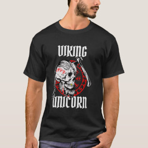 Funny Viking Unicorn Axe Skull Norse Mythology Odi T-Shirt