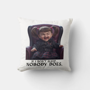Funny Villain Baby Design Throw Pillow