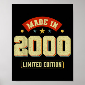 Funny Vintage 2000 Birthday Quotes Celebration Poster