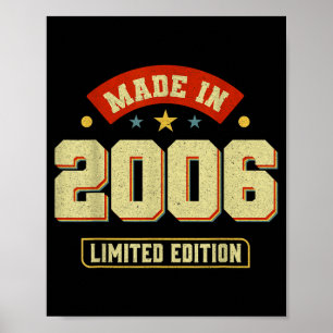 Funny Vintage 2006 Birthday Quotes Celebration Poster