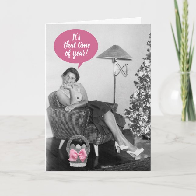 Funny Vintage 50's Lady Easter Card (Front)