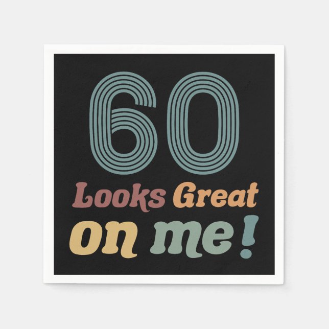 Funny Vintage 60th Birthday Napkin (Front)