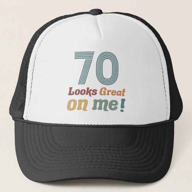 Funny Vintage 70th Birthday Trucker Hat (Front)