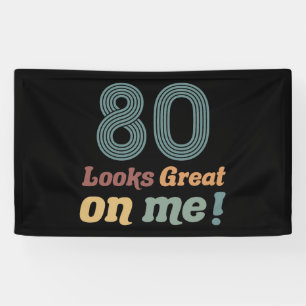 Funny Vintage 80th Birthday Banner