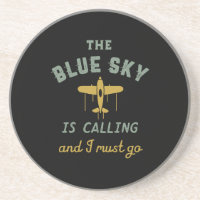 Funny Vintage Airplane Pilot Blue Sky Is Calling