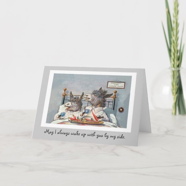 Funny Vintage Animals Anniversary Card (Front)