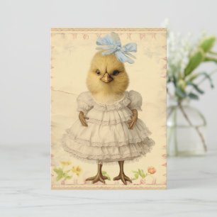 Funny Vintage Anthropomorphic Easter Chick Holiday Card