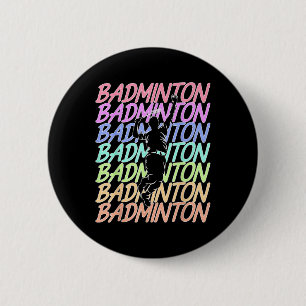 Funny Vintage Badminton Shuttle Badminton Player S 2 Inch Round Button