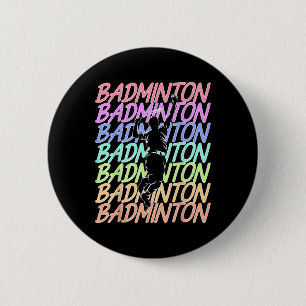Funny Vintage Badminton Shuttle Badminton Player S 2 Inch Round Button