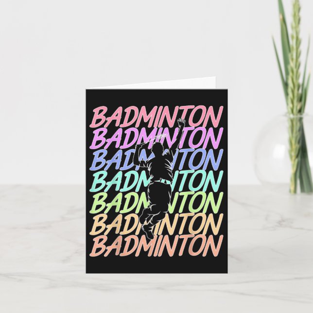 Funny Vintage Badminton Shuttle Badminton Player S Card (Front)