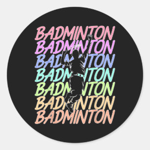 Funny Vintage Badminton Shuttle Badminton Player S Classic Round Sticker
