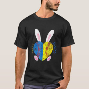 Funny Vintage Baseball Easter Day Ukraine Heart T-Shirt