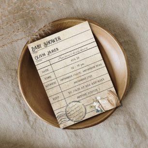 Funny vintage bibliothèque livres de carte baby sh