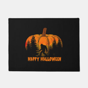 Funny Vintage Bigfoot Pumpkin Halloween Trick Doormat