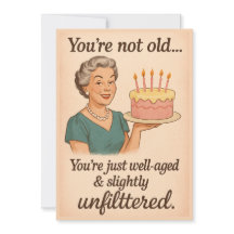 Funny Vintage Birthday Card for Women–Retro Sassy