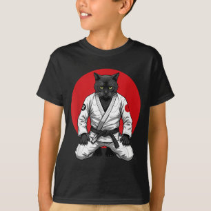 Funny Vintage Black Cat Brazilian Jiu-Jitsu Retro T-Shirt