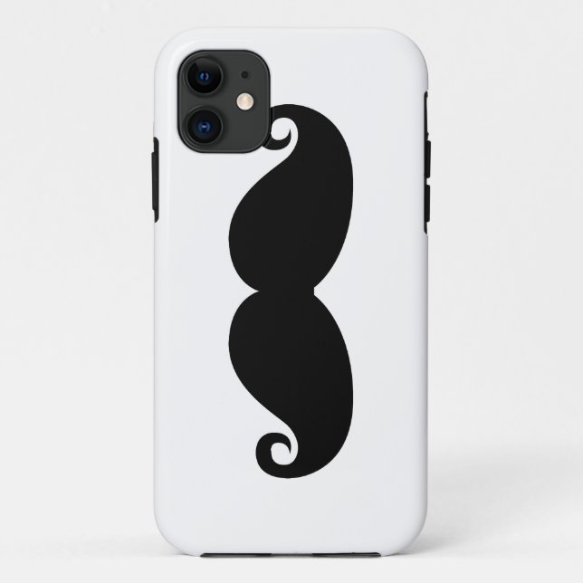 Funny Vintage Black Moustache Case-Mate iPhone Case (Back)