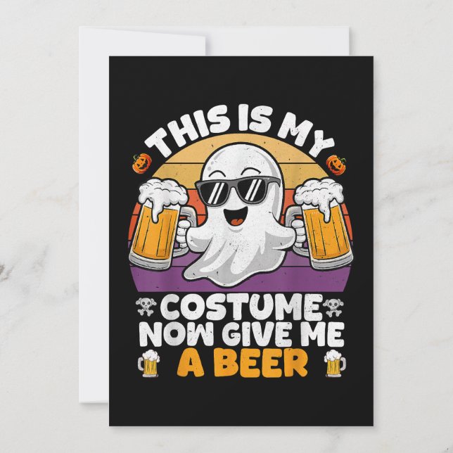Funny Vintage Boo  Invitation (Back)