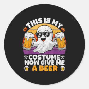 Funny Vintage Boo This Is My Halloween Costumes Ad Classic Round Sticker