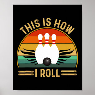 Funny Vintage Bowling Shirts For Women Men's Bowli Poster
