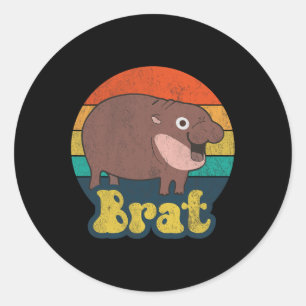 Funny Vintage Brat Ba  Classic Round Sticker