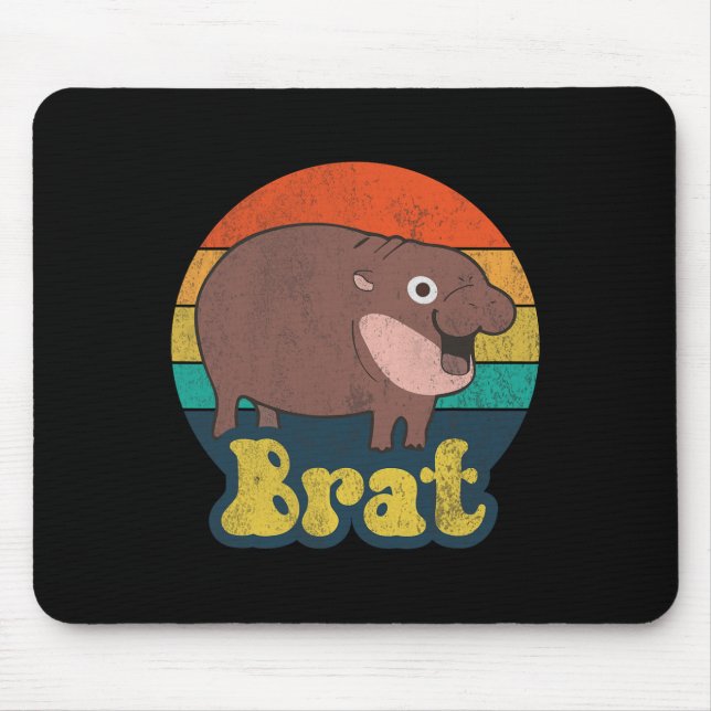 Funny Vintage Brat Ba  Mouse Pad (Front)