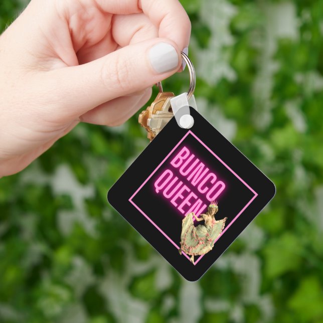 Funny Vintage Bunco Queen  Keychain (Hand)