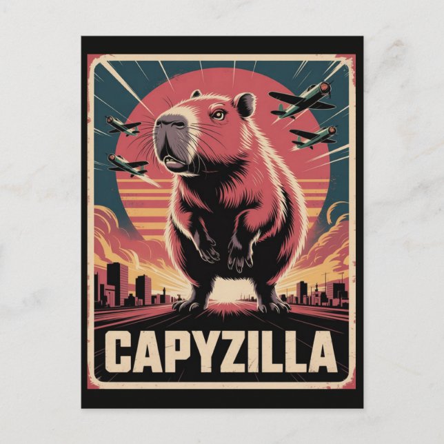 Funny Vintage Capybara Lover Giant Rodent Postcard (Front)